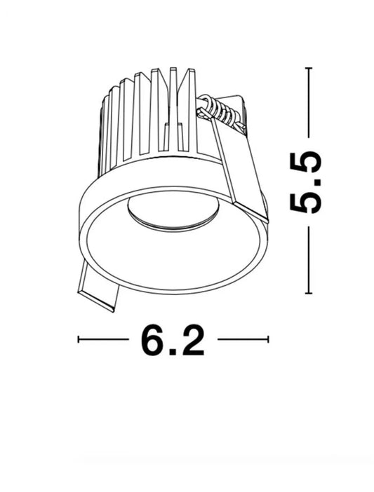 Spot incastrat din Aluminiu Alb H5.5xL6.2cm IP42 9W 530lm 3000k PETIT