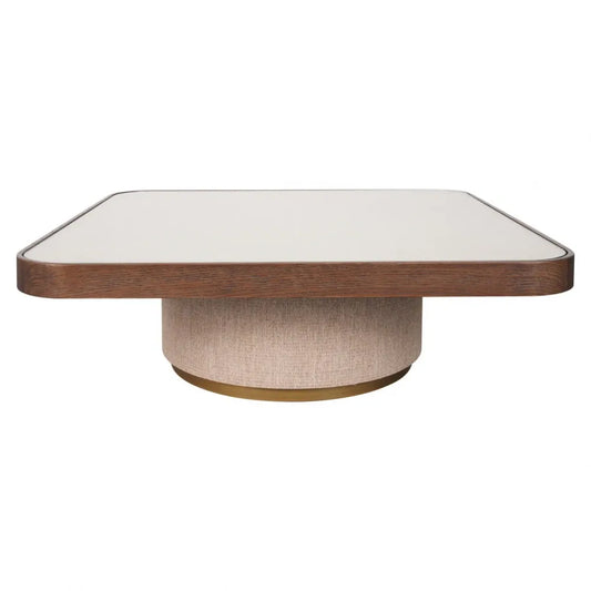 Set 2 masute de cafea din Metal/In Auriu/Bej si Lemn/In/Sticla Maro/Bej L90xH38cm Willox Richmond interiors