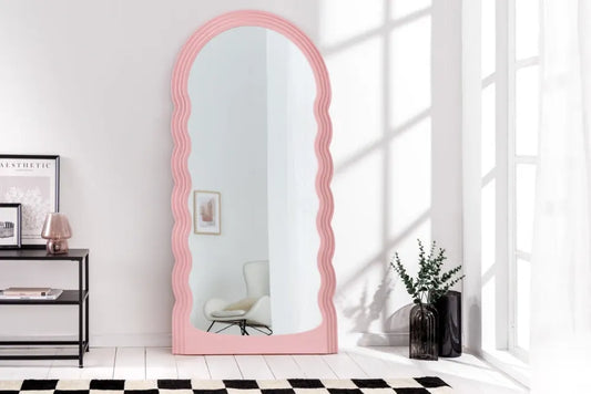 Oglinda cu rama din Poliuretan/MDF Roz H160xL80cm Wave