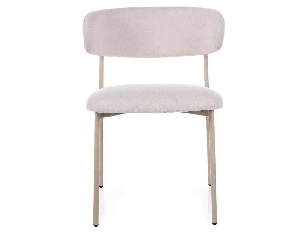 Set 2 scaune din Stofa Bej deschis si Metal Bej Hx80Lx56xA58cm Elton