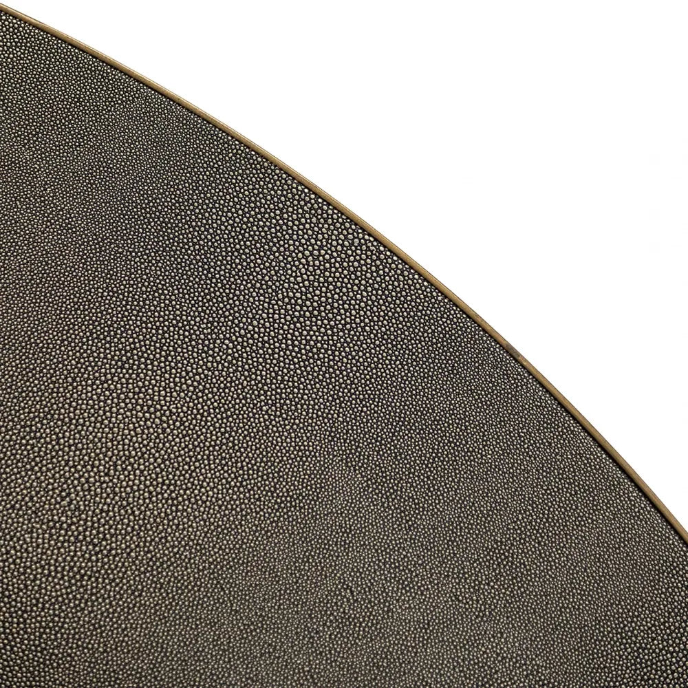 Masa Rotunda de 4 persoane din Piele artificiala Auriu antichizat si Lemn de stejar Negru D140xH76cm Bloomville Richmond Interiors