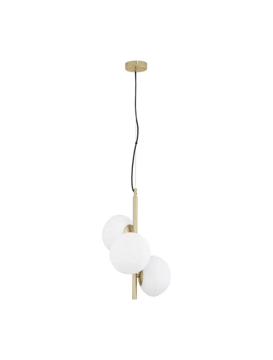 Lustra structura din Metal Auriu si abajur din Sticla Alb H120xL32.5cm IP20 ALLEN