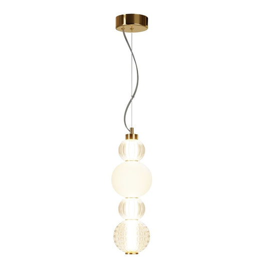 Pendul din Metal si Sticla Auriu/Transparent D15xH199cm Collar