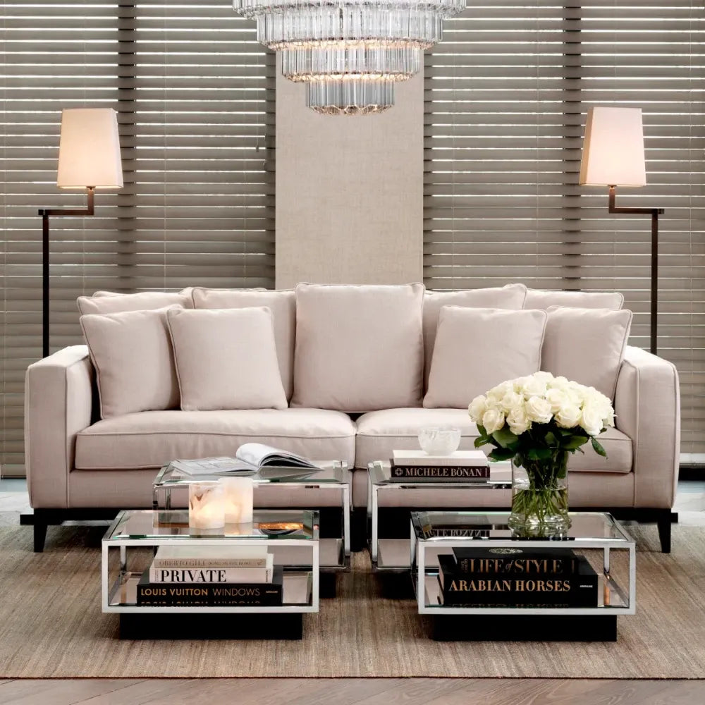 Lampa de podea din Metal Bronz si Textil Alb H172.5xL35cm Cambell Eichholtz