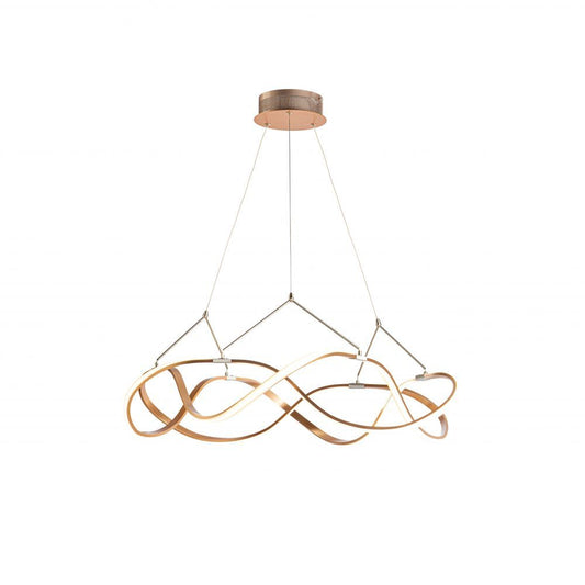Lustra rotunda cu inaltime reglabila din Aluminiu Auriu cu LED D80xH130cm Molly