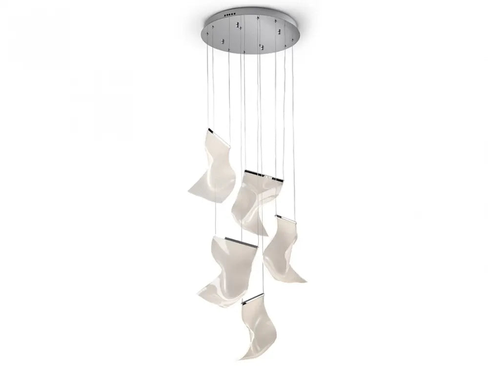 Candelabru din Metal Argintiu si Acrilic Transparent H230xD50cm Velos