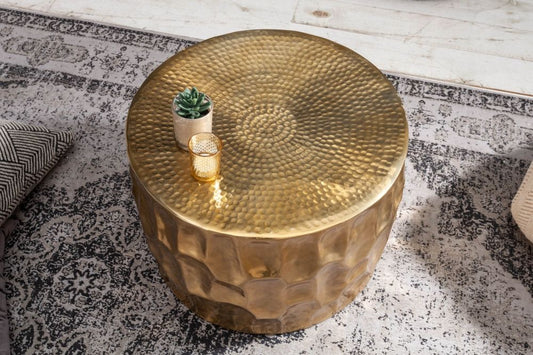 Masuta de cafea Rotunda din Metal Auriu D53xH35cm Organic Orient
