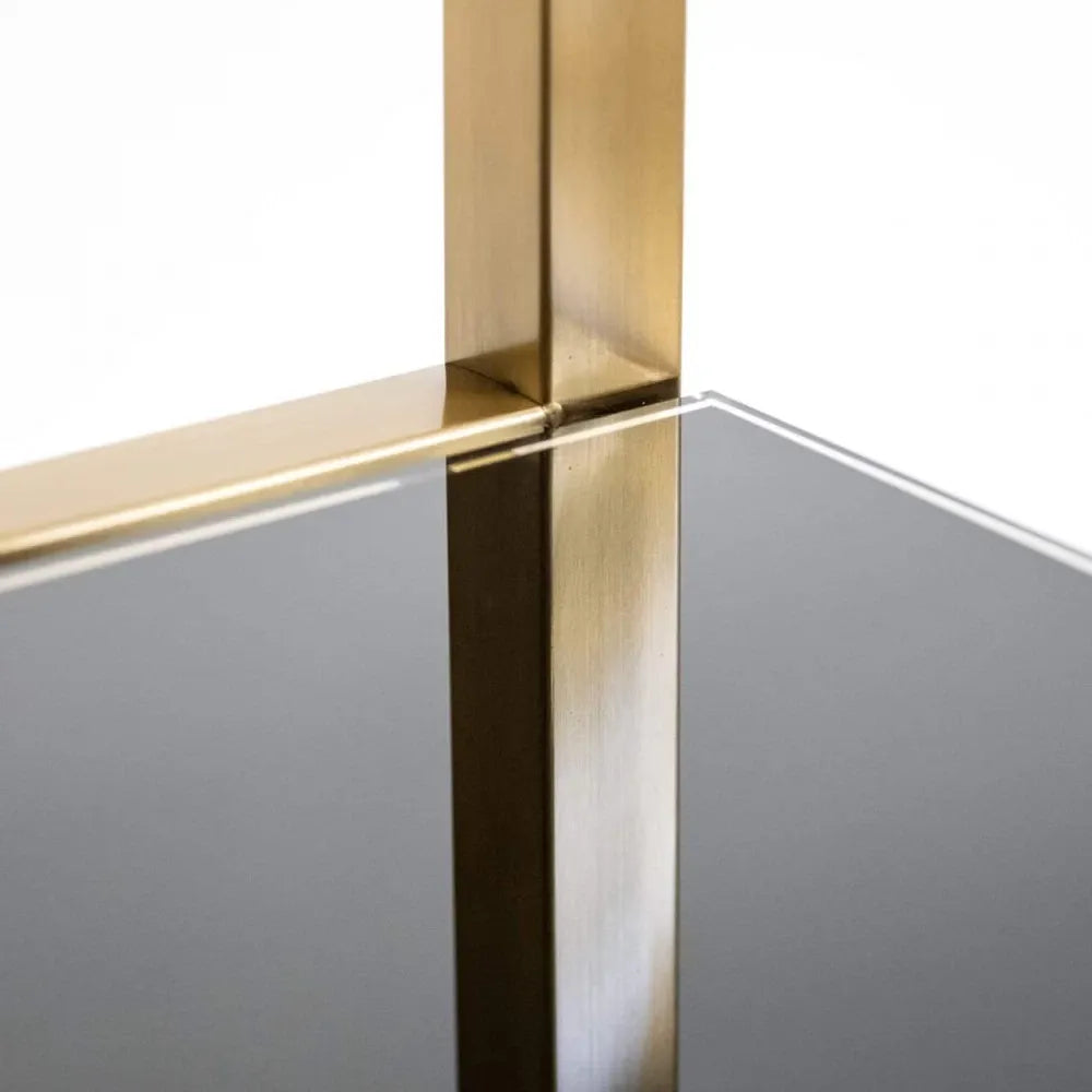 Raft din Sticla securizata Negru si Metal Auriu periat L108xH230cm Magnus Richmond Interiors