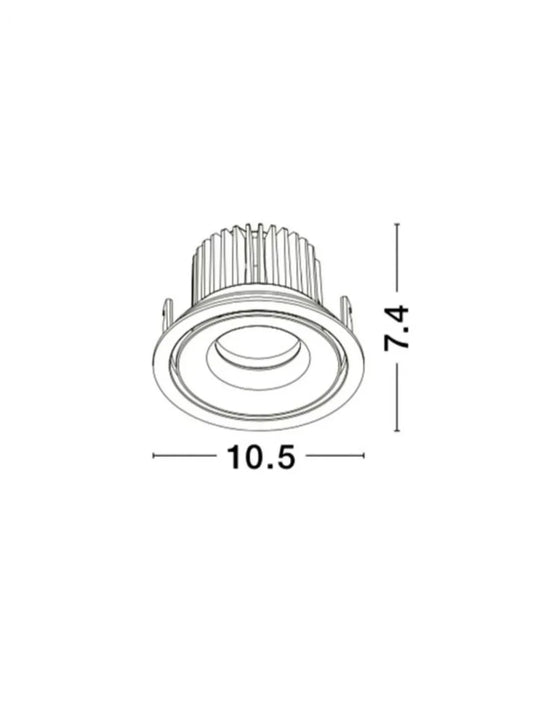Spot incastrat din Aluminiu Negru H7.4xL10.5cm IP20 10W 800lm 3000k GIO