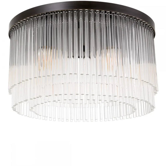 Plafoniera din Metal Bronz si Sticla Transparent H25xD45cm Hector Eichholtz