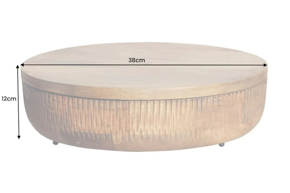 Bol decorativ cu capac din Lemn de mango wood Maro H12xD38cm Pure Nature