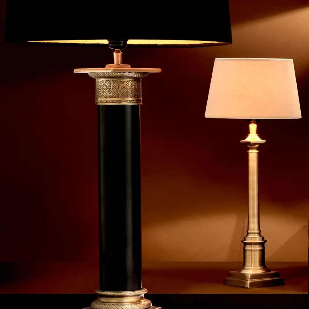 Veioza din Metal Alama si Catifea Bej H53xD20cm Cologne S Eichholtz