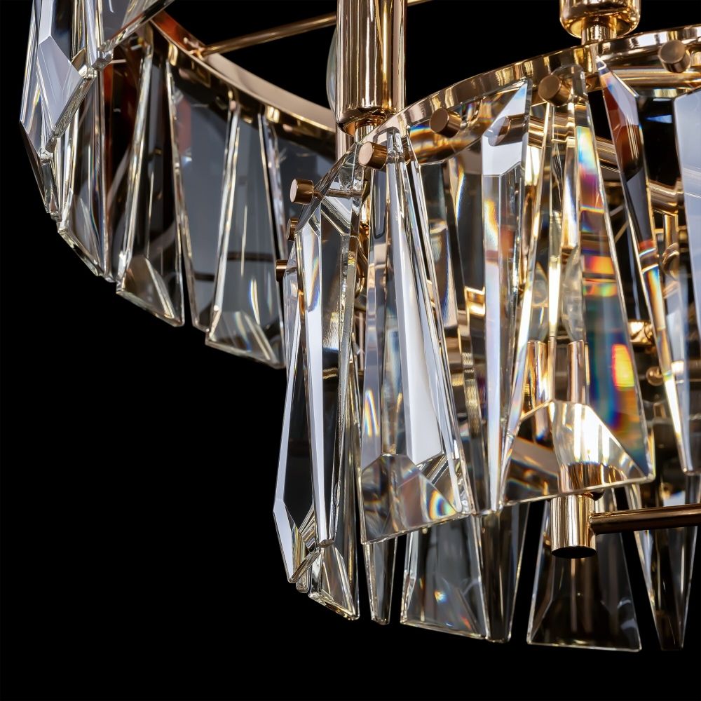 Lustra rotunda cu inaltime reglabila din Sticla Transparent cu 12 becuri D68xH80cm Puntes