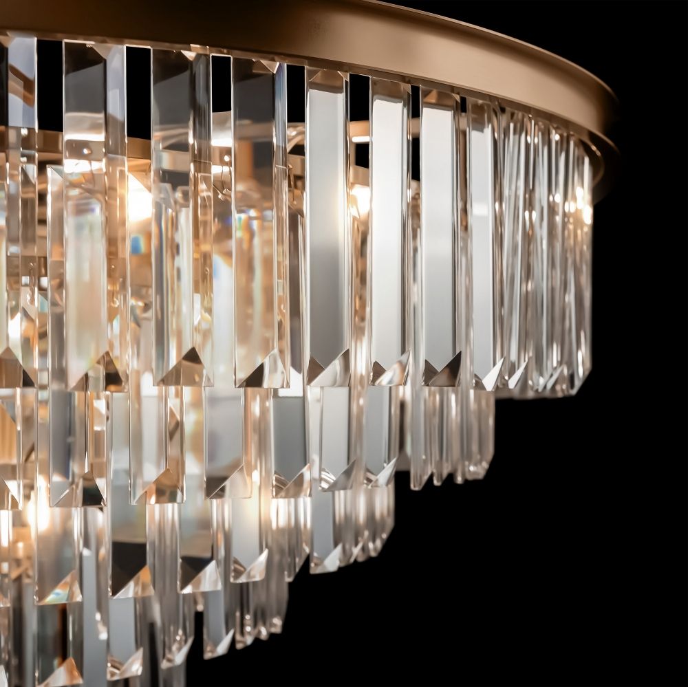 Lustra rotunda cu inaltime reglabila din Cristal Transparent cu 16 becuri D80xH127cm Revero