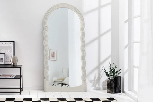 Oglinda cu rama din Poliuretan/MDF Alb H160xL80cm Wave