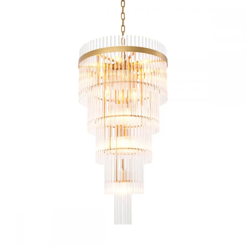 Candelabru din Metal Alama atichizata si Sticla Transparent H93xD49cm Yara L Eichholtz