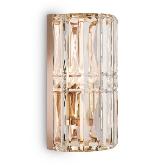Aplica de perete Metal si Sticla Auriu/Transparent L10xH25cm Facet