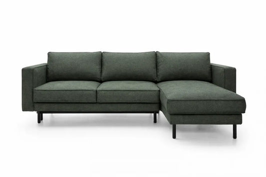 Coltar extensibil din catifea verde California L262x156cm