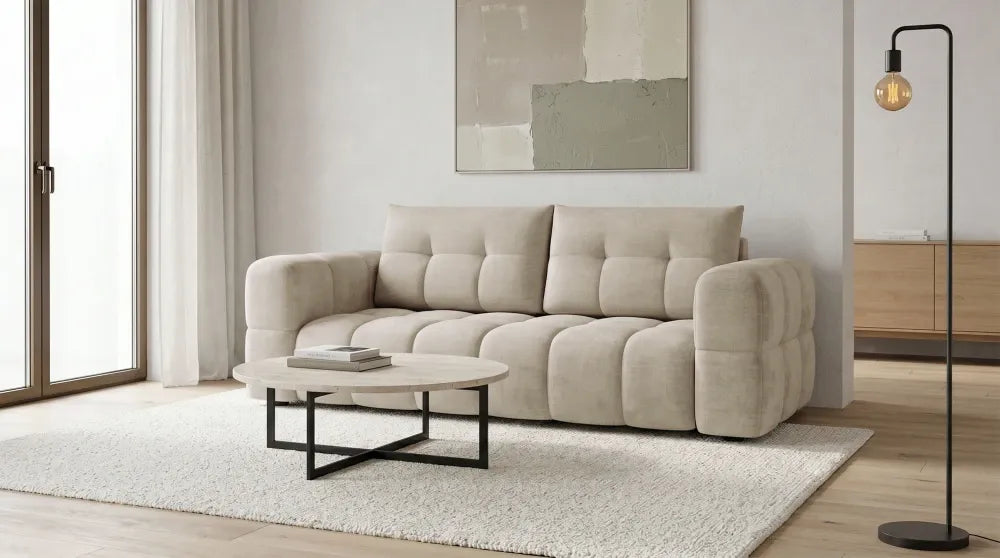Canapea tapitata cu material pet friendly Alias crem L211x104cm