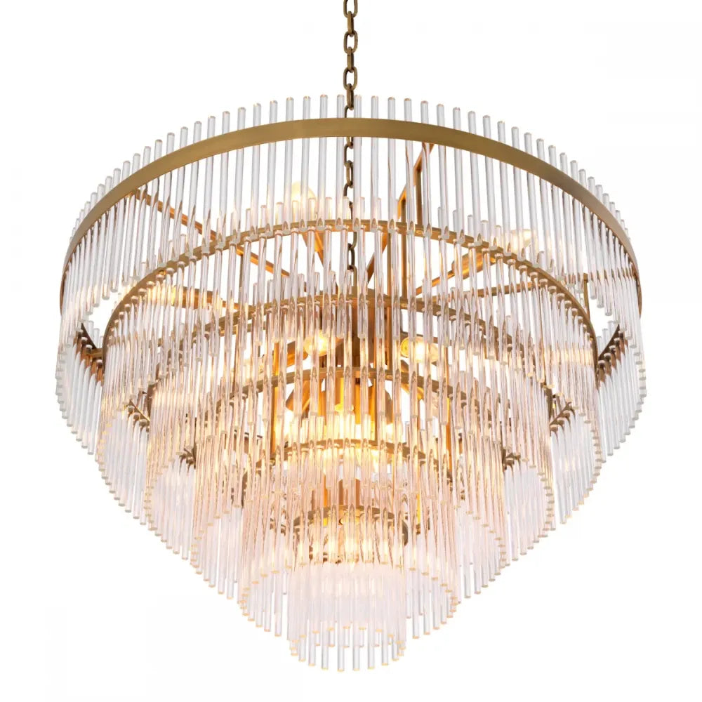 Candelabru din Metal Alama si Sticla Transparent H56xD81cm East Single Eichholtz