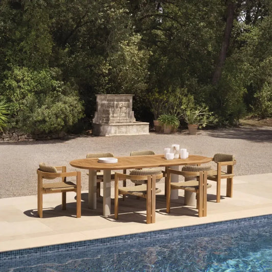 Scaun de exterior din Lemn de tec Maro si Polietilena Maro H77xL60xA53cm Donato Eichholtz