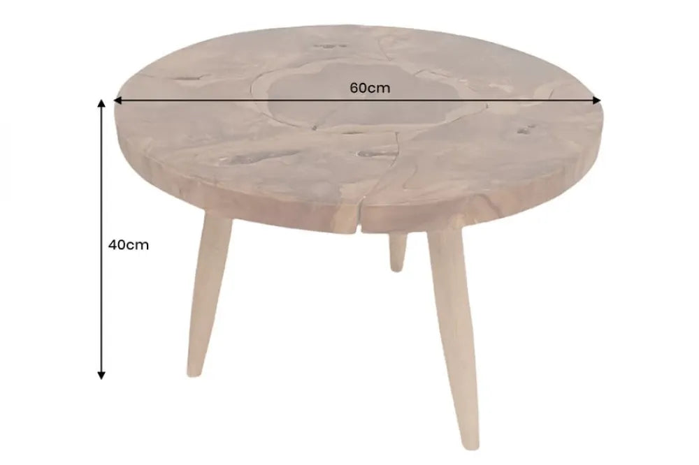 Masuta de cafea din Lemn de tec Maro L60xH40cm Mosaik