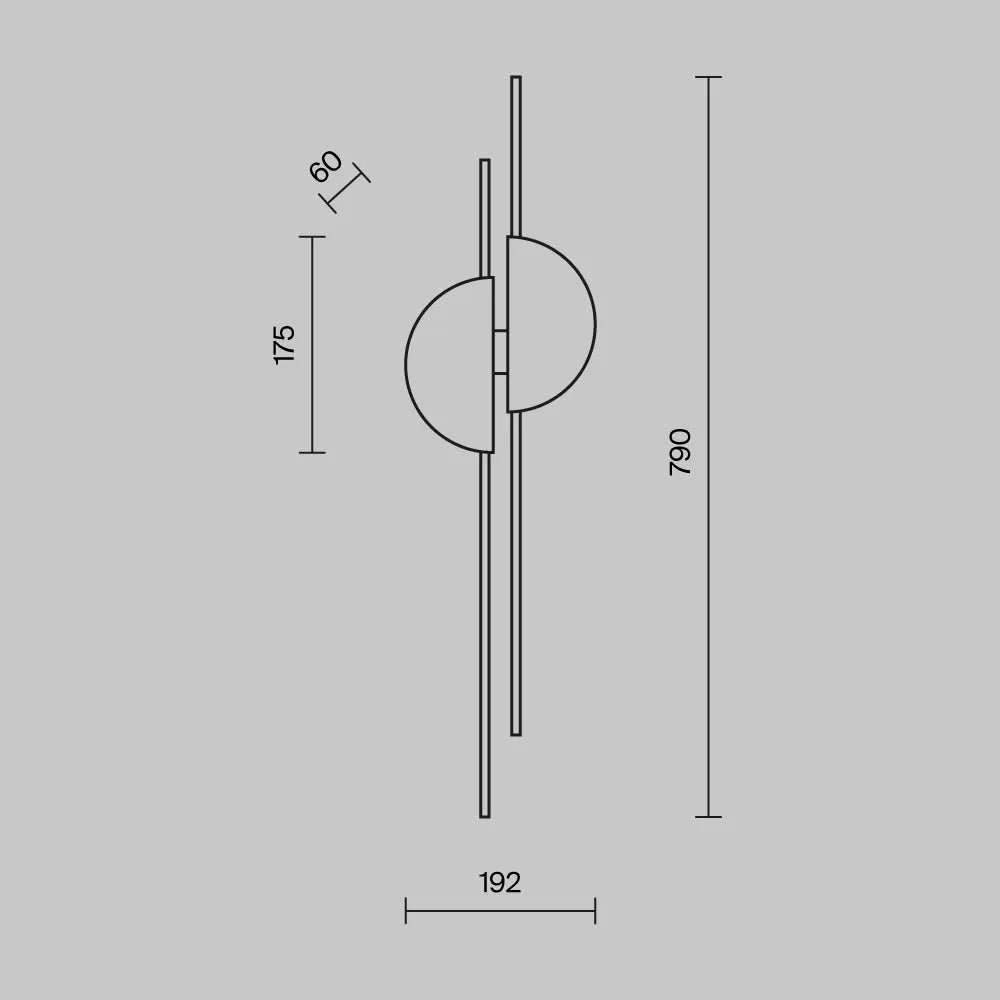 Aplica perete din Aluminiu Negru H79xL6cm Skyline