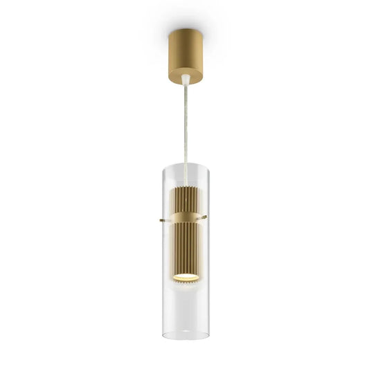 Pendul din Metal si Sticla Auriu/Transparent H170xD8cm 50W Dynamics