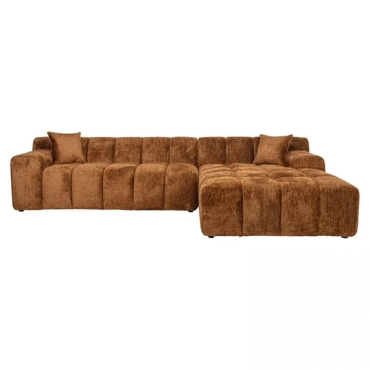 Coltar fix cu orientare dreapta tapitat cu Stofa Be lovely Maro L325cm Cube Richmond Interiors