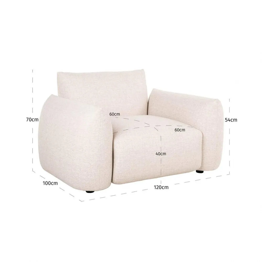 Fotoliu de exterior din Stofa Bej si Metal Negru L120xH70cm Dawson Richmond interiors