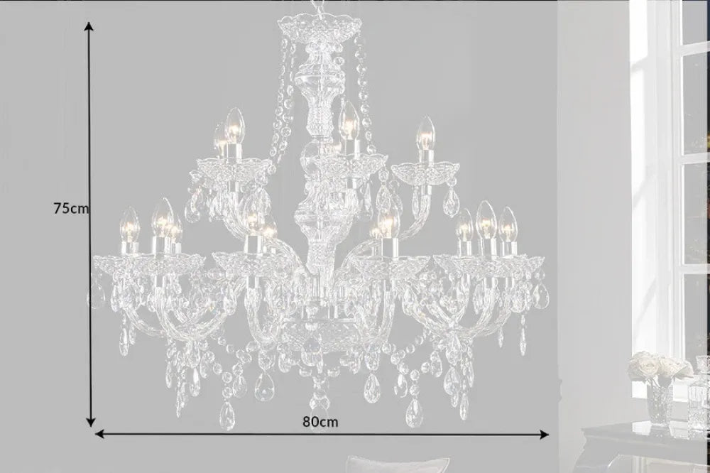 Candelabru din Metal Argintiu si Acrilic Transparent D80xH75cm Diamonds