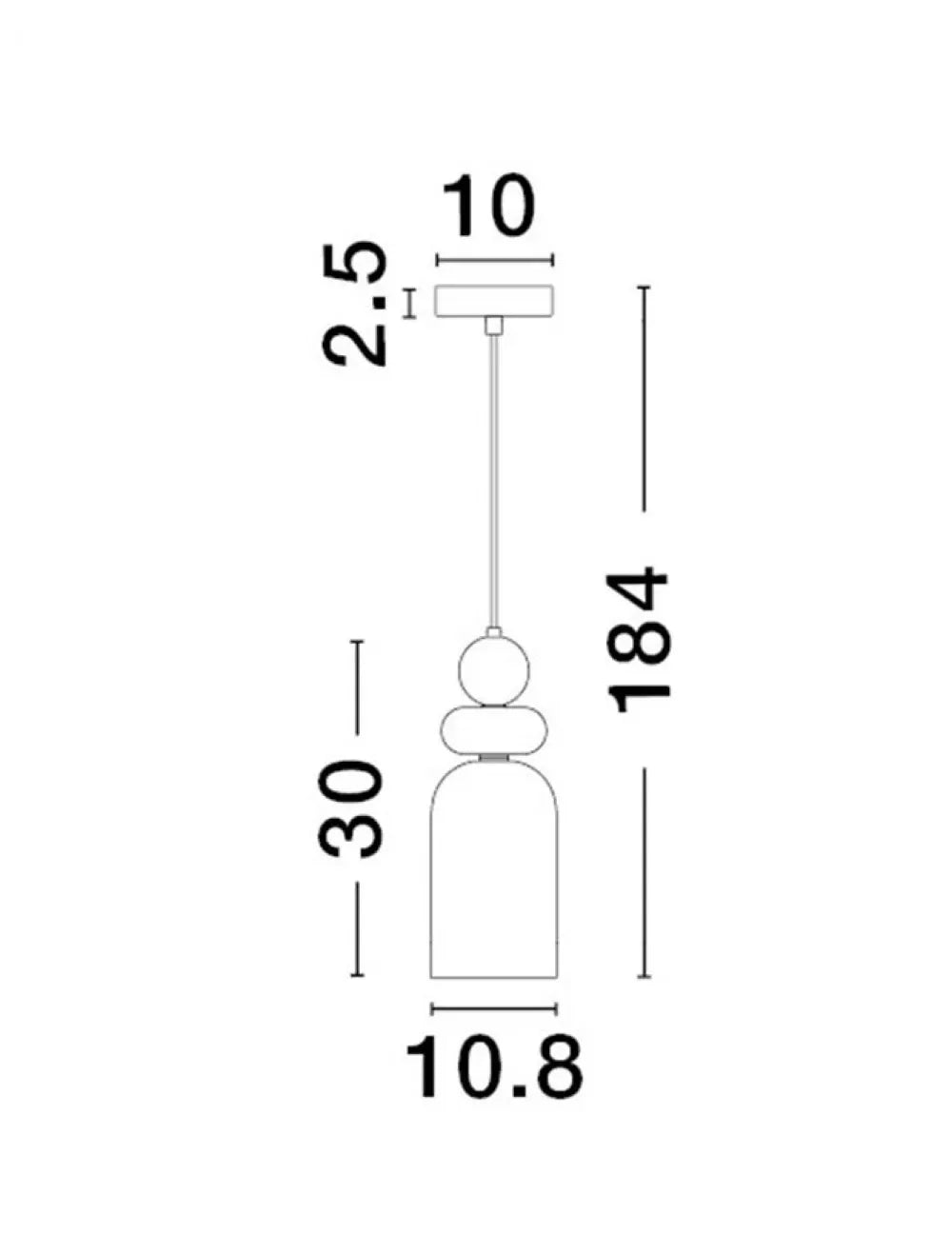 Pendul structura din Metal Negru/Auriu si abajur din Sticla Multicolor H184xL10.8cm IP20 MURANO