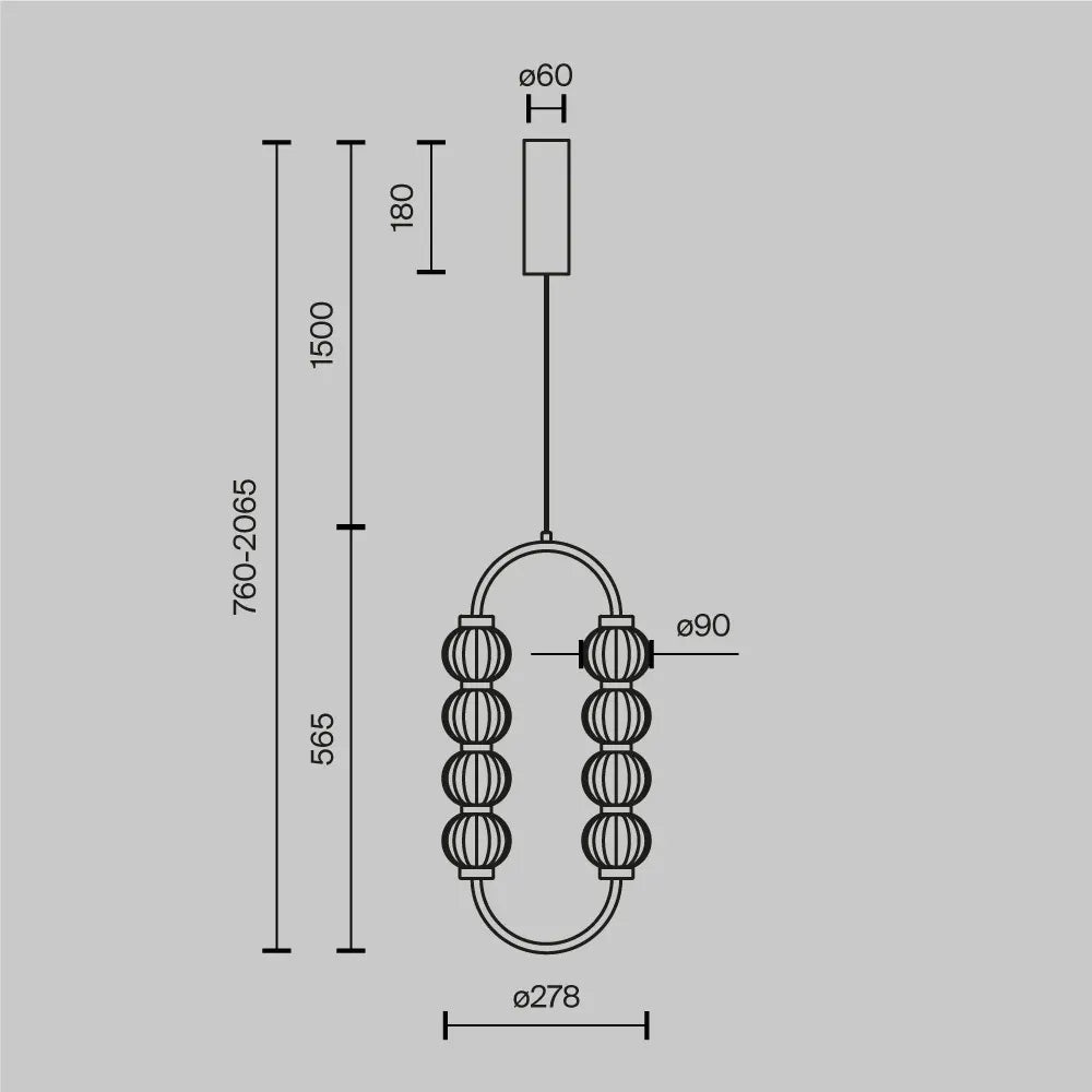 Pendul din Metal Auriu si Sticla Transparent H356.5xL27.8cm Amulet