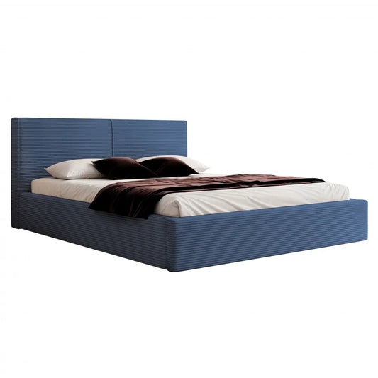 Pat 200 x 200 tapitat cu Corduroy Poso Albastru Noma