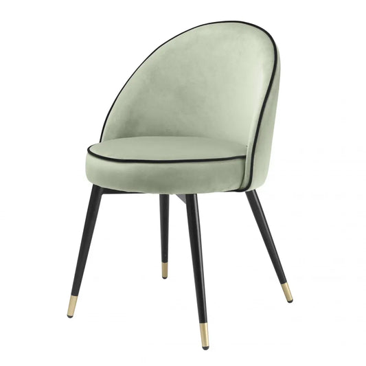 Set 2 scaune tapitat cu Catifea Verde cu picioare din Metal Negru/Auriu H83xL55xA64cm Cooper Eichholtz