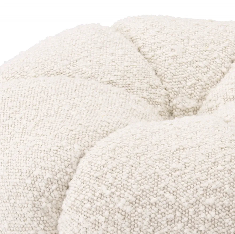 Taburet tapitat cu Stofa boucle Crem D40xH45cm Orchanic Eichholtz