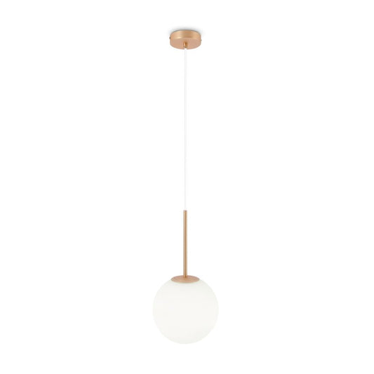 Pendul din Metal si Sticla Auriu/Alb D20xH180cm Basic form