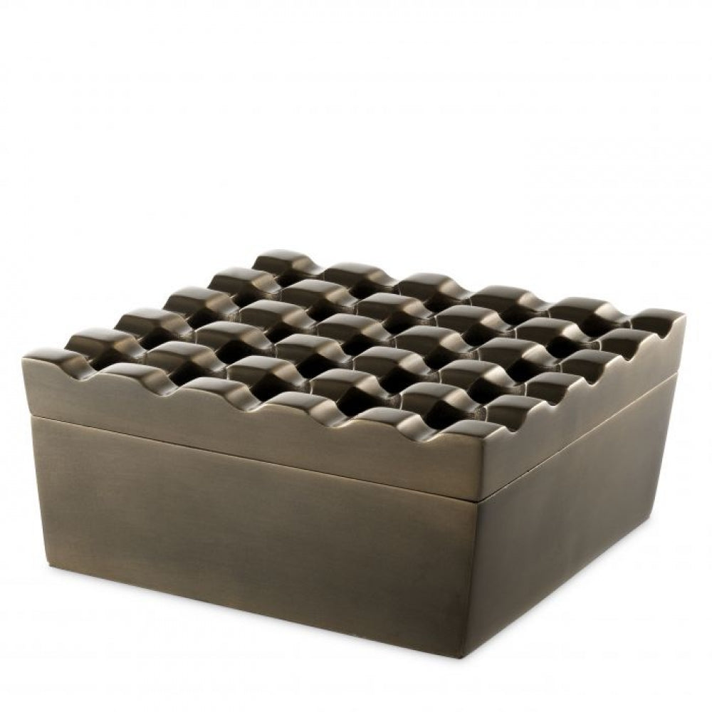 Scrumiera din Aluminiu Auriu Deluxe L20xH9cm
