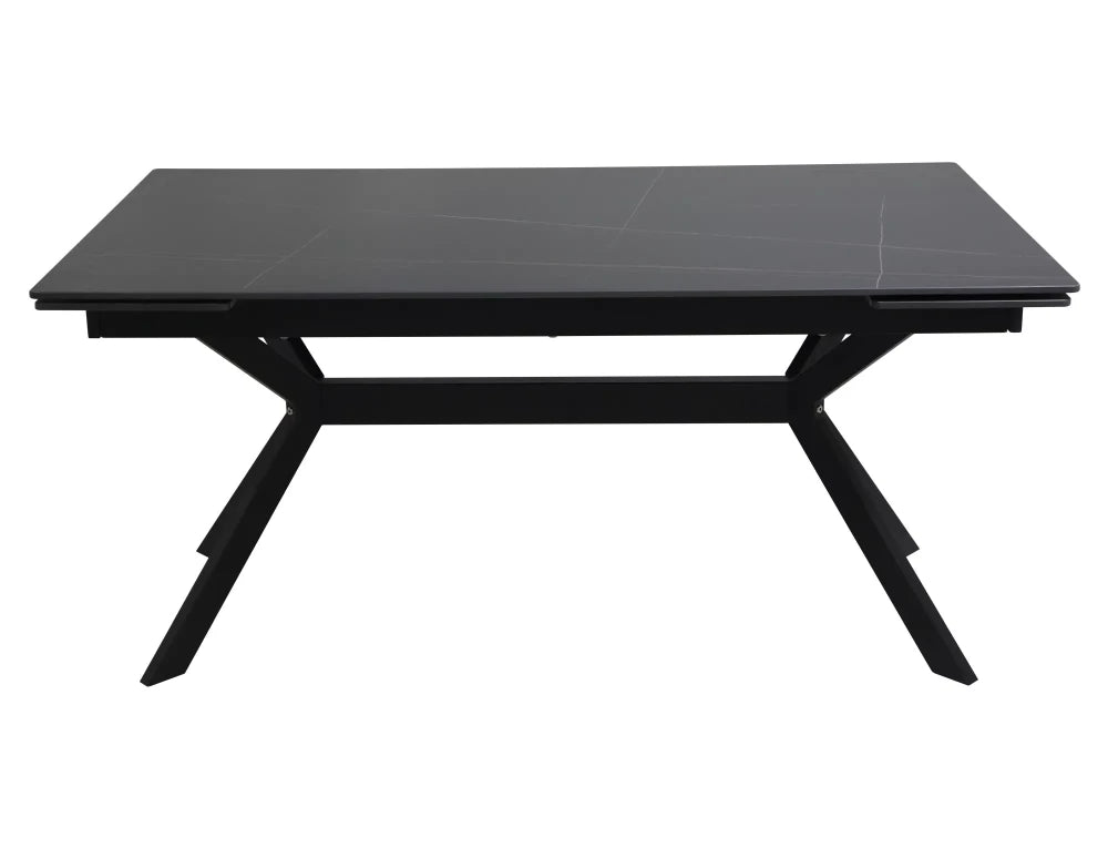 Masa extensibila din Ceramica Negru mat si Metal Negru L160-220xH75cm Imperia