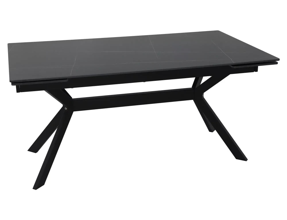 Masa extensibila din Ceramica Negru mat si Metal Negru L160-220xH75cm Imperia