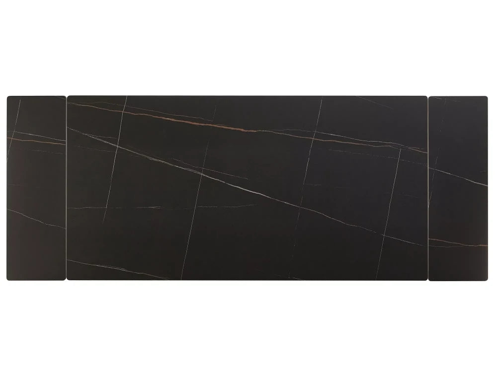 Masa extensibila din Ceramica Negru mat si Metal Negru L160-220xH75cm Imperia