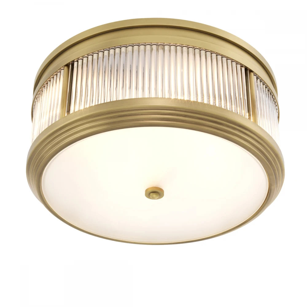 Plafoniera din Metal Alama si Sticla Transparent H18.5xD40.5cm Rousseau Eichholtz