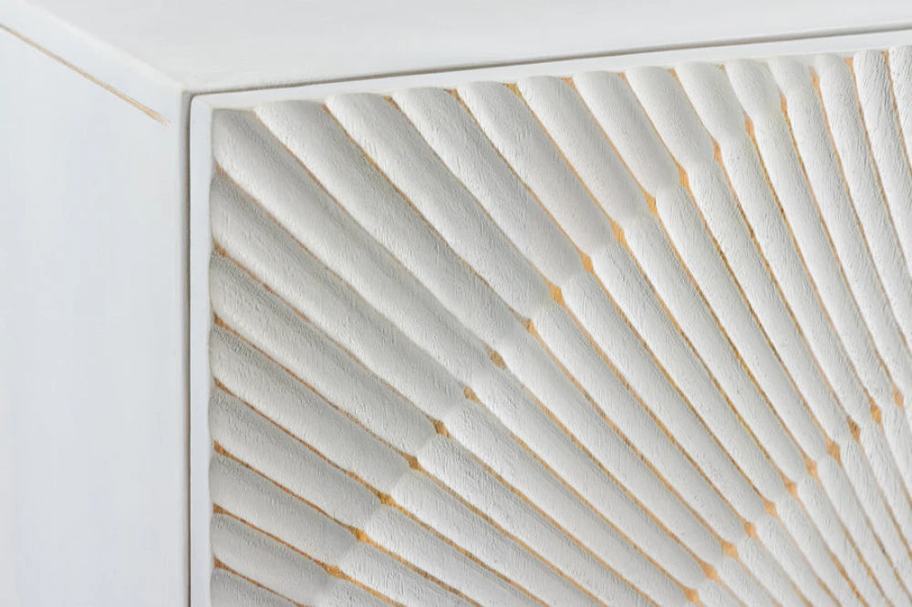 Dulap din Lemn de mango Alb si Metal Auriu L100xH120cm GOLDEN SUNSET