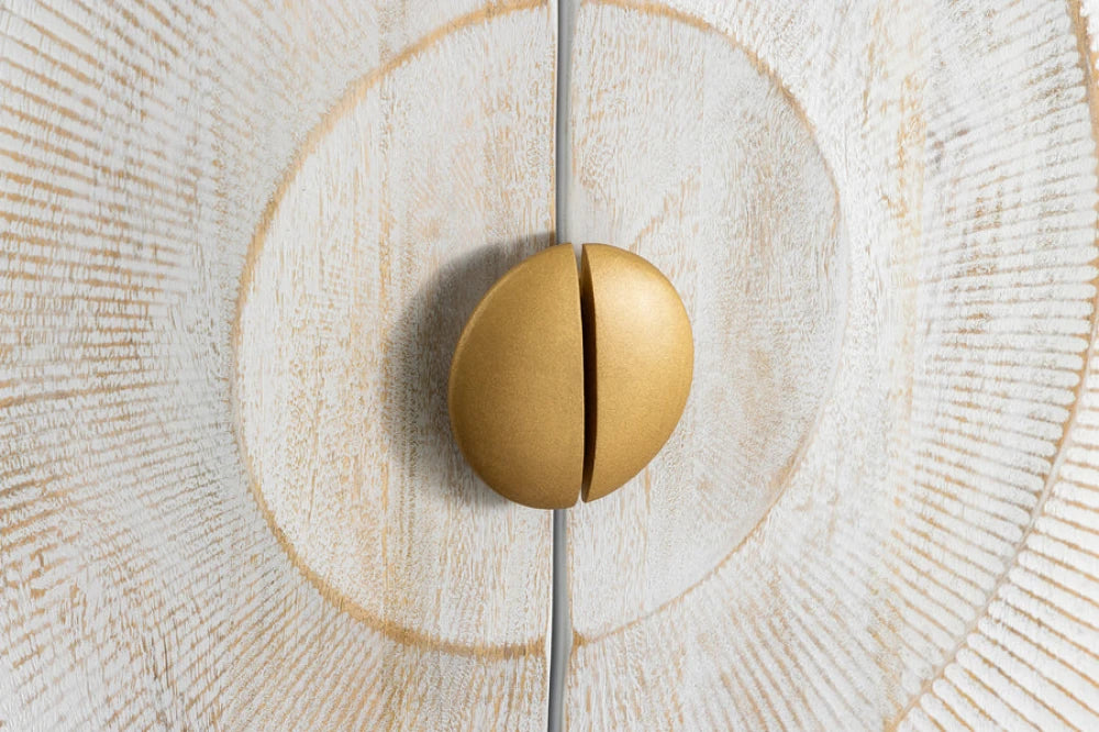 Dulap din Lemn de mango Alb si Metal Auriu L100xH120cm GOLDEN SUNSET