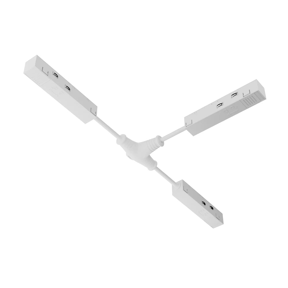 Conector de alimentare T Exility din Aluminiu Alb