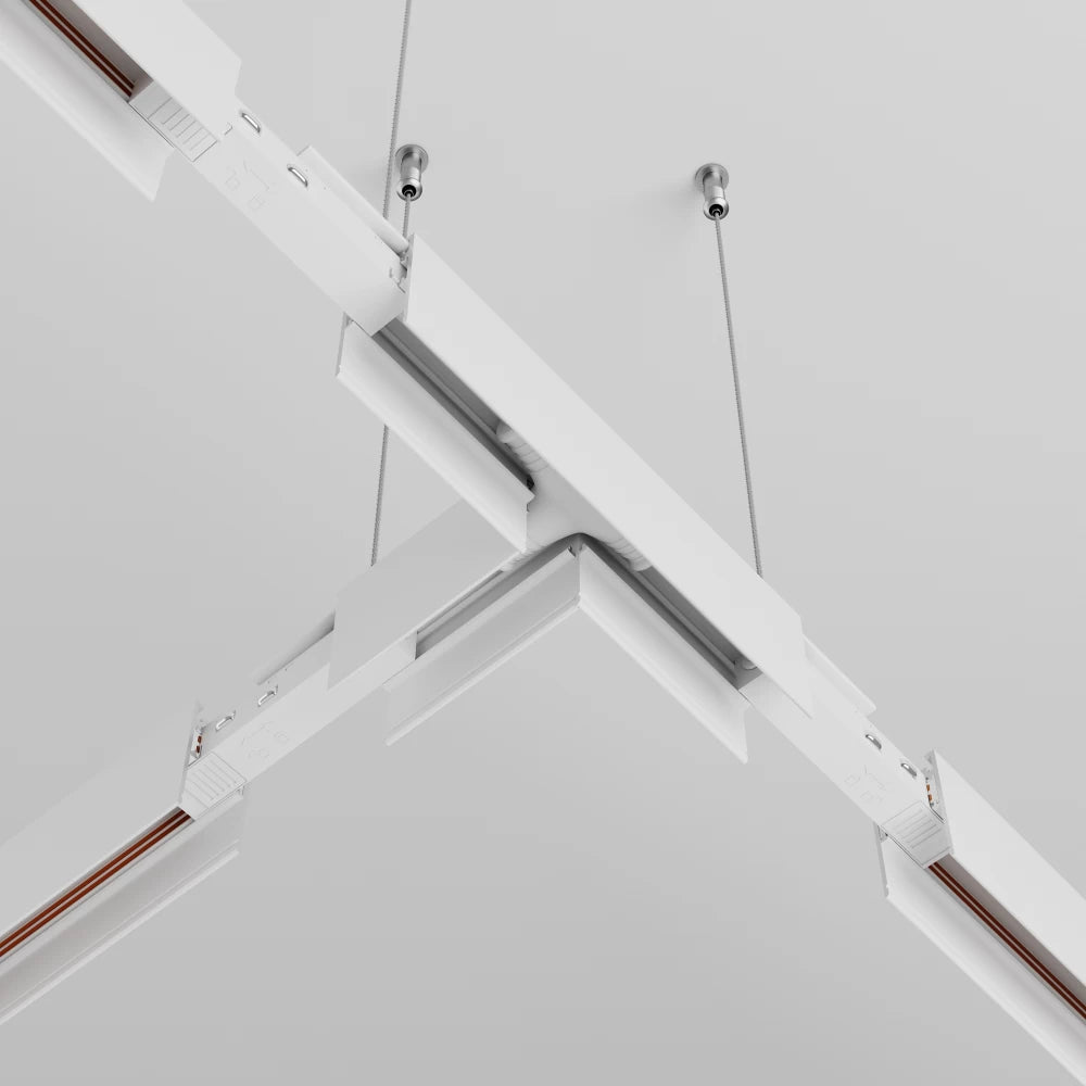 Conector de alimentare T Exility din Aluminiu Alb