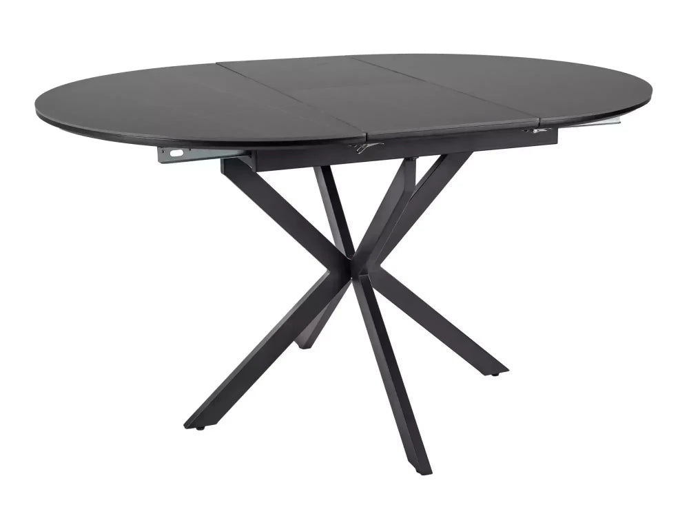 Masa extensibila din Ceramica Negru mat si Metal Negru L100-135xH75cm Gaston