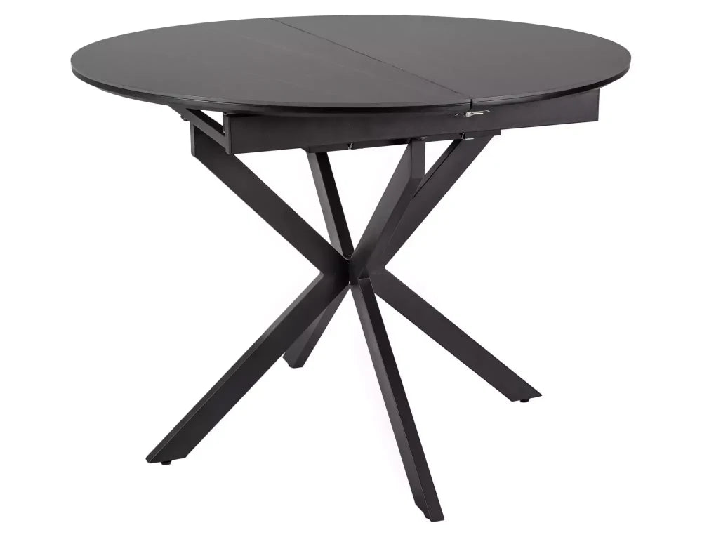Masa extensibila din Ceramica Negru mat si Metal Negru L100-135xH75cm Gaston