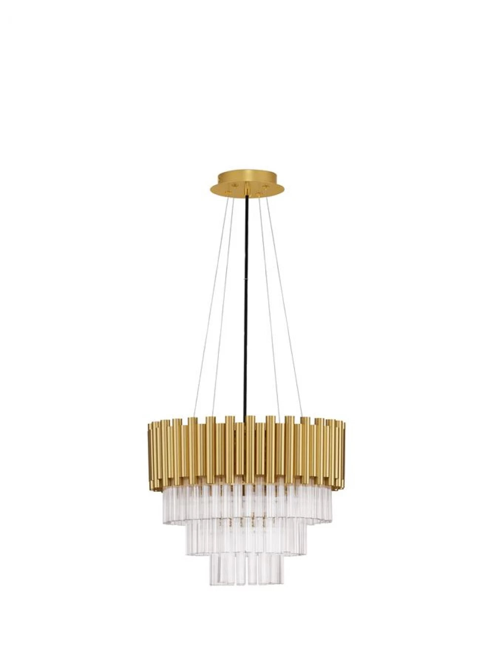 Candelabru structura din Aluminiu Auriu si abajur din Cristal Transparent H120xL39cm IP20 MAGNOLIA