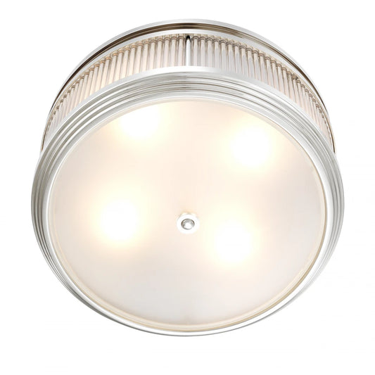 Plafoniera din Metal Argintiu si Sticla Transparent H18.5xD40.5cm Rousseau Eichholtz